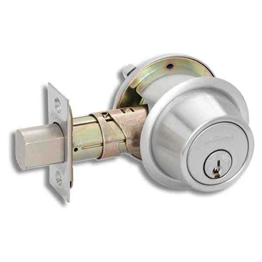 Schlage - B560P - Single Cylinder Deadbolt - Entrance - Satin Chrome - Schlage "C123" Keyway - Grade 2 - UHS Hardware