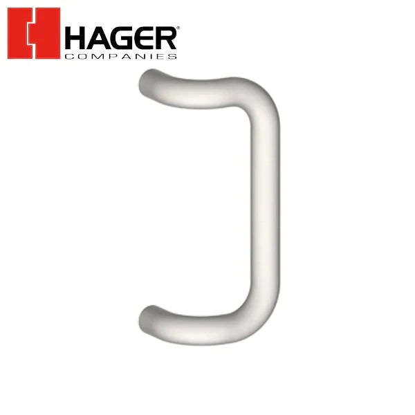 Hager - 12L - 90° Offset Pull - Round - Satin Stainless Steel