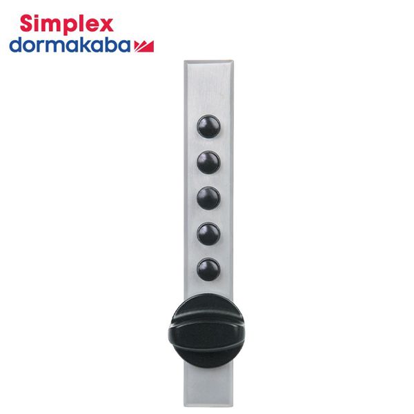 Simplex 9600  - Mechanical Pushbutton Deadbolt Cabinet Lock - Sheet Metal  - Clutch Ball Bearing Knob - 26D - Satin Chrome - UHS Hardware