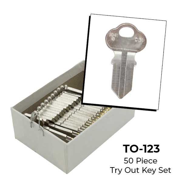 AeroLock - TO-123 - Chicago Double-Sided Wafer Locks  Try-Out Set - 50 Keys - UHS Hardware