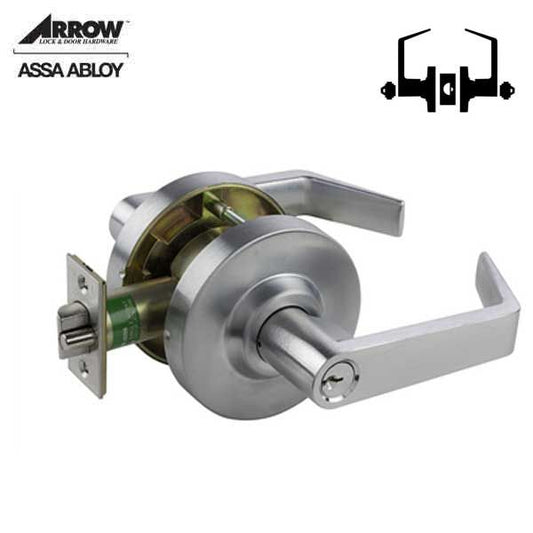 Arrow - MLX33SB -  Commercial Lever - Schlage C - Satin Chrome - Asylum / Institutional - Grade 2 - UHS Hardware