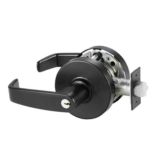 Sargent - 10G05 - Mechanical Cylindrical Lock - L Rose / L Lever - Office -  LA Keyway - BSP - Black Suede Powder Coat - Grade 1 - UHS Hardware