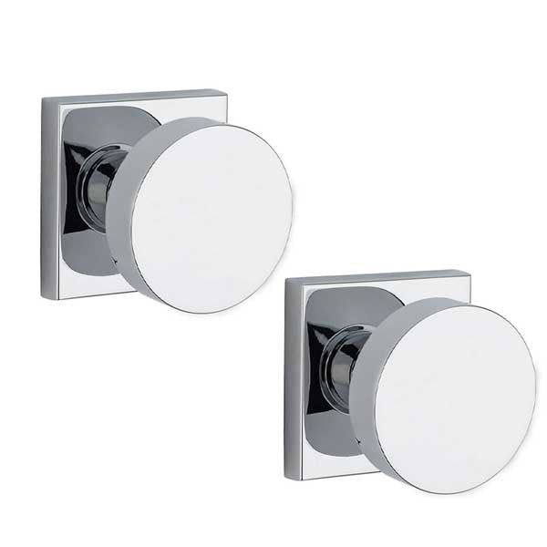 Baldwin Reserve - PS.CON.CSR - Contemporary  Knob - Square Rose - 260 - Polished Chrome - Passage - Grade 2 - UHS Hardware