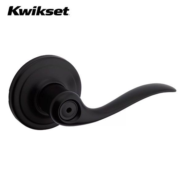 Kwikset - 730TNL - Tustin Lever - Round Rose - Privacy - 514 - Iron Black - Grade 2 - UHS Hardware