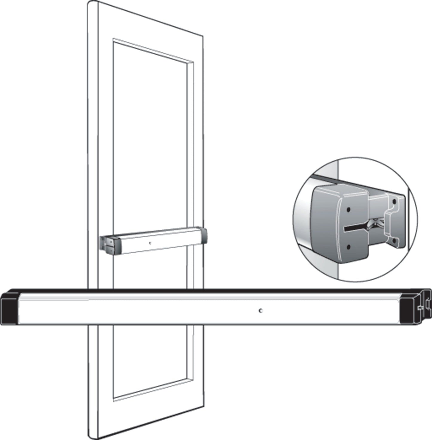 Heavy Duty Narrow Stile - Rim Exit Device - Grade 1 - Aluminum Finish - 48" - UHS Hardware