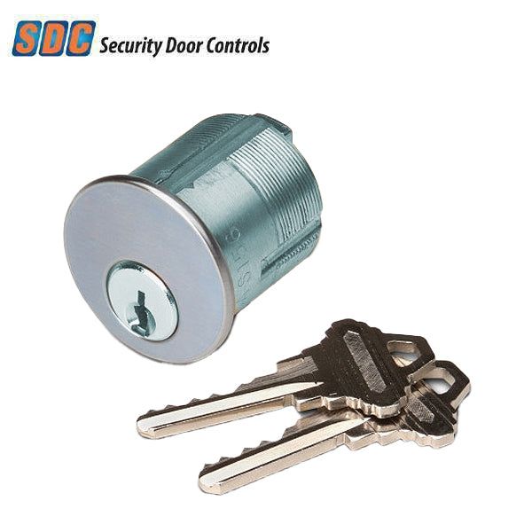 SDC - CYL-6KAQ - Mortise Cylinder - 1-1/8" Length - 6-Pin - KA - 628 - Dull Aluminum - UHS Hardware