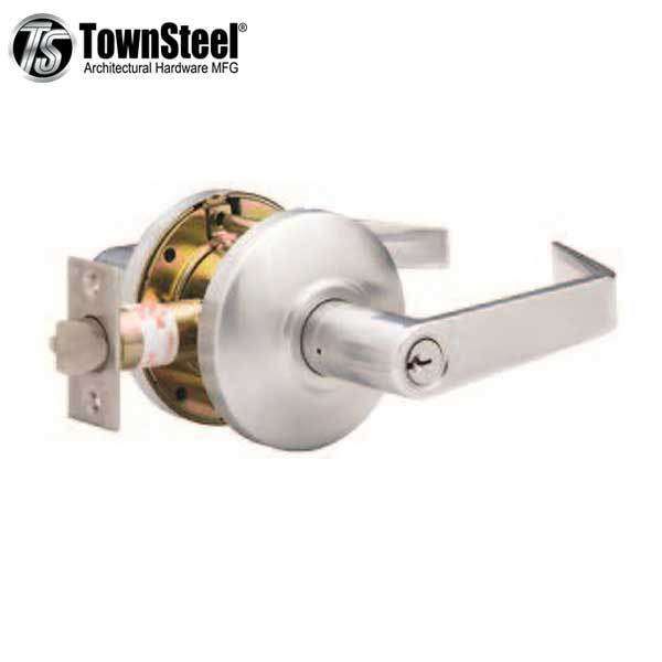 TownSteel - CSRC-109-S - Commercial Lever Handle  - Clutch Lever  - 2-3/4 " Backset - Satin Chrome - Entrance - Grade 2 - UHS Hardware