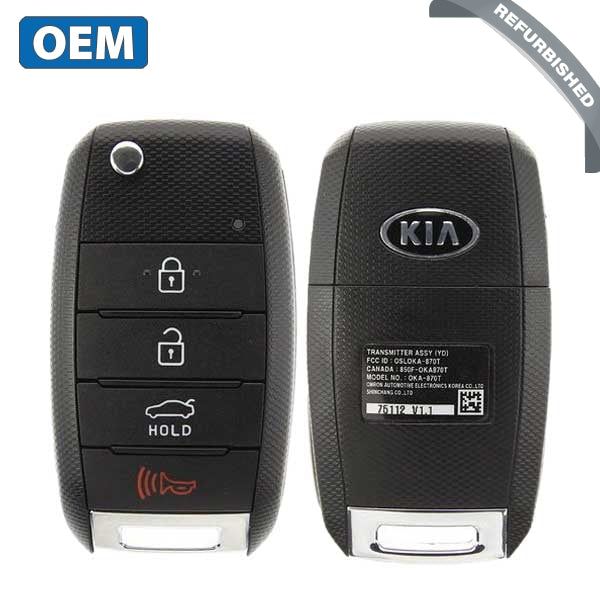 2017-2018 Kia Forte / 4-Button Flip Key / PN: 95430-A7200 / OSLOKA-875T (YD) (OEM Refurb) - UHS Hardware