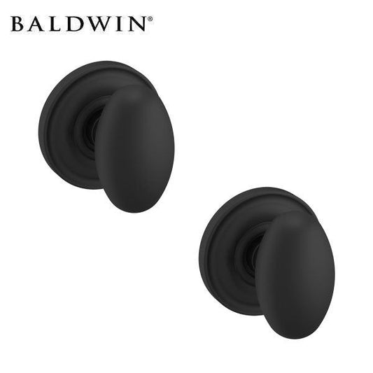 Baldwin Estate - 5025 Classic Knob Set - 5048 Circle Rose - Satin Black - Passage / Privacy - Grade 2 - UHS Hardware
