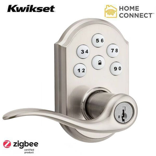 Kwikset - SmartCode 912TNL-TRL -  Electronic Leverset  - Zigbee Technology - 15 - Satin Nickel - SmartKey Technology - Grade 2 - UHS Hardware