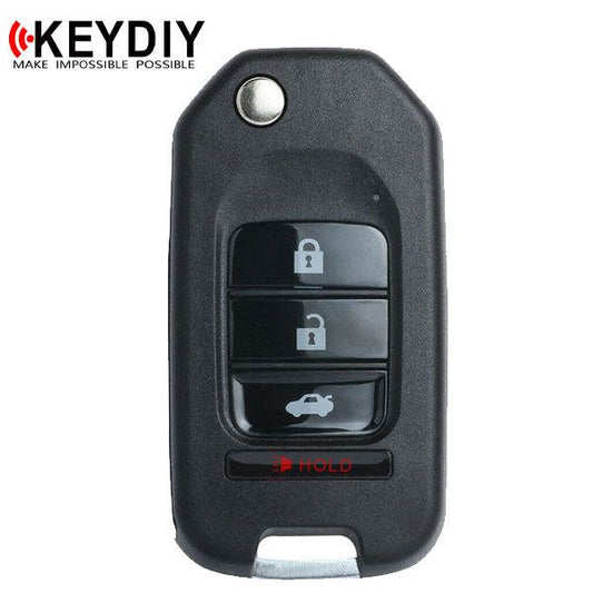 KEYDIY - Honda Style - 4-Button Flip Key Blank w/ Integrated Chip (KD-NB10-3+1) - UHS Hardware