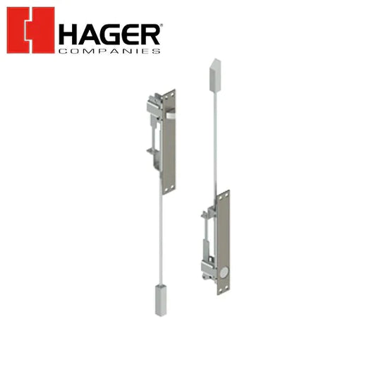 Hager - 293D - Constant Latching Flush Bolt Set for Inactive Metal - Satin Stainless Steel