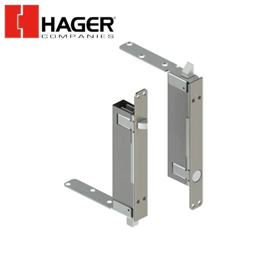 Hager - 294D - Constant Latching Flush Bolt Set for Wood Doors - Satin Stainless Steel