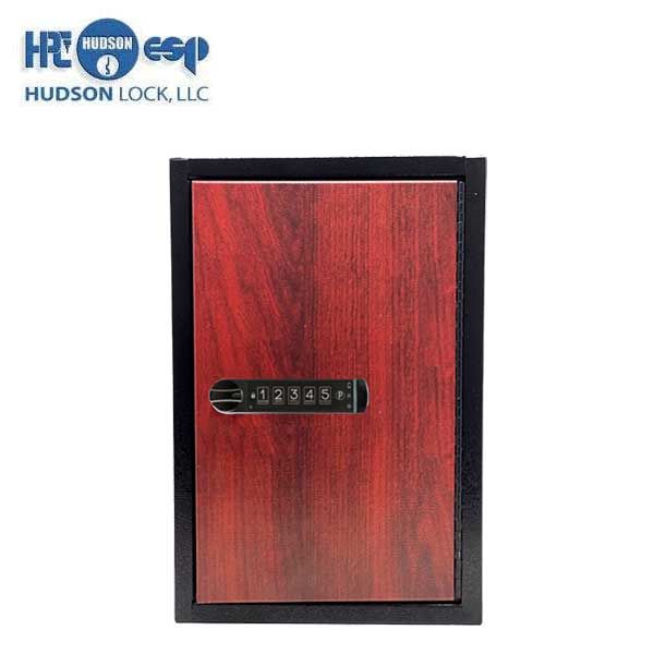 HPC - Single-Tag Kekab with Digital Lock - 60 Key Capacity - Black with Red Wood Finish - UHS Hardware