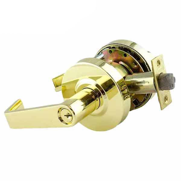 Commercial Lever Handle - 2-3/4” Standard Backset - Polished Brass - Entrance - Grade 2 - UHS Hardware