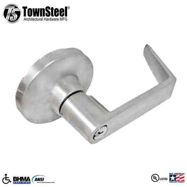 TownSteel - ED8900LS - Sectional Lever Trim - Entrance - LS Regal Lever - Non-Handed - 6-Pin Schlage Keyway  - Compatible with Rim, SVR, LBR & 3 Point Push Bars - Satin Chrome - Grade 1 - UHS Hardware