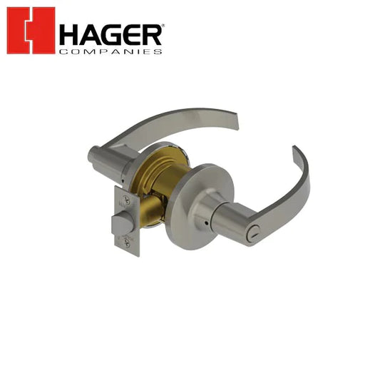 Hager - 3640 - Lever - Privacy - Adjustable 2-3/8 to 2-3/4 - Satin Chrome - Optional Lever