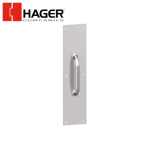 Hager - 36N - Pull Plate Square Corner 30S x 6N - 4" x 16" - Satin Stainless Steel