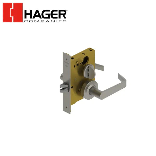 Hager - 3840 - Mortise Lever - Privacy - Sectional - Satin Chrome - Withnell