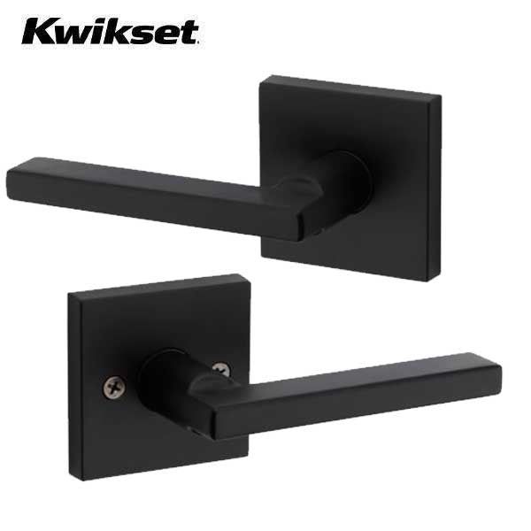 Kwikset - 154HFL - Halifax Passage Lever - Square Rose - 514 - Matte Black - Grade 2 - UHS Hardware