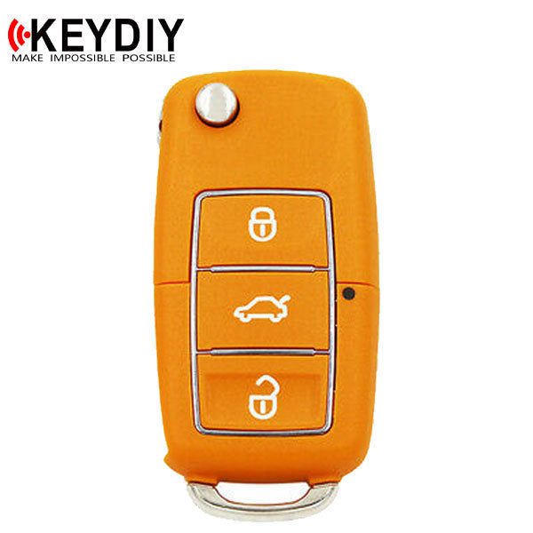 KEYDIY - VW Style - 3-Button Flip Key Blank - Yellow  (KD-B01-3-YELLOW) - UHS Hardware