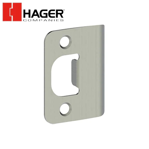 Hager - 3958 - Full Lip Strike - Round corner - Satin Chrome