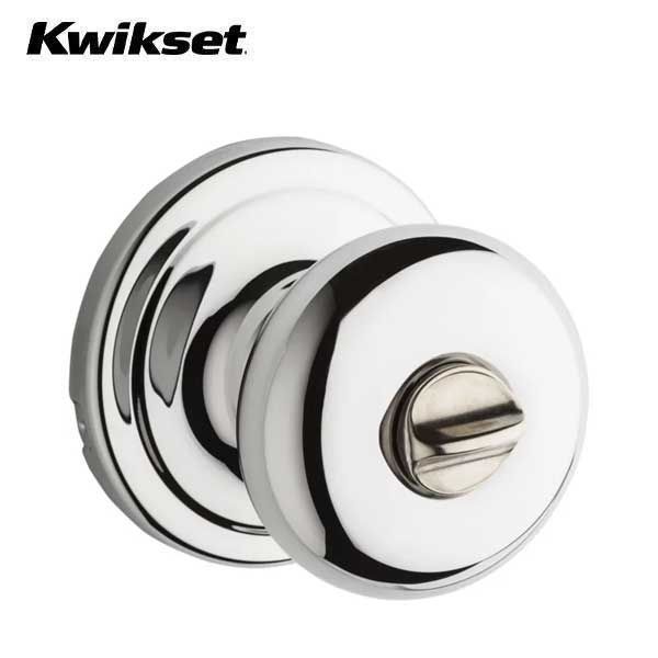 Kwikset - 730H - Hancock Knob - Round Rose  Privacy - 26 - Polished Chrome - Grade 2 - UHS Hardware