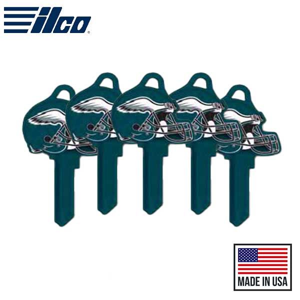 ILCO - NFL TeamKeys - Helmet Edition - Key Blank - Philadelphia Eagles - KW1 (5 Pack) - UHS Hardware