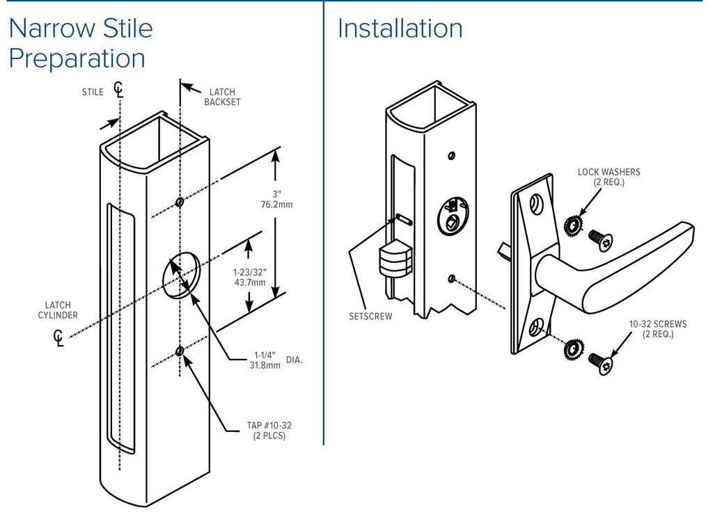 Adams Rite - 4560 - Deadlatch Handle - RH or RHR - Aluminum - for  4300/4500/4900 Deadlatches - UHS Hardware