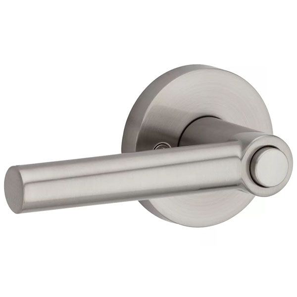 Kwikset - 156 - Milan Lever - Round Rose - 15 - Satin Nickel - Entrance - SmartKey Technology - Grade 2 - UHS Hardware