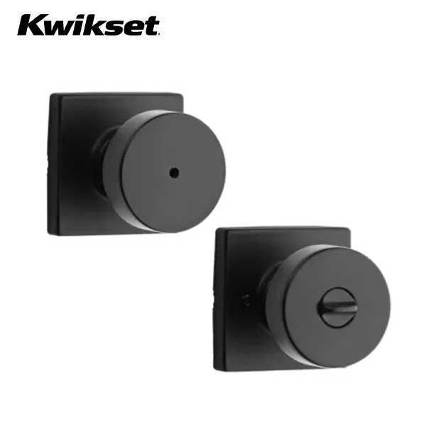 730PSK - Pismo Knob - Square Rose - Privacy - 514 - Matte Black - UHS Hardware