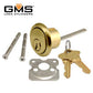 GMS Rim Cylinder - 1-1/8" - 5 Pin -  US3 - Bright Brass - SC1 - UHS Hardware