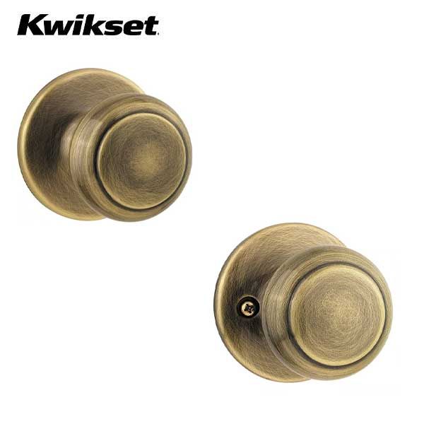 Kwikset - 200CV - Cove Knob - Round Rose - Passage - 5 - Antique Brass - Grade 3 - UHS Hardware