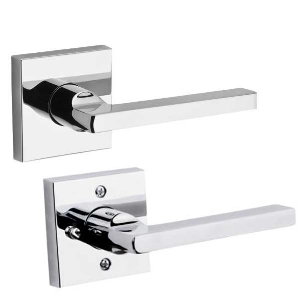 Baldwin Reserve - PV.SQU.CSR - Contemporary Square Lever - Square Rose - 260 - Polished Chrome - Privacy - Grade 2 - RH - UHS Hardware