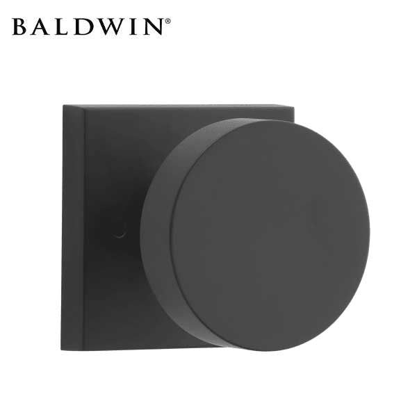 Baldwin Reserve - PV.CON.CSR - Contemporary Knob - Square Rose - 190 - Satin Black - Privacy - Grade 2 - UHS Hardware