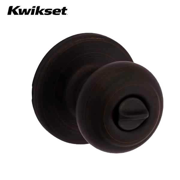 Kwikset - 300CV - Cove Knob - Round Rose - 514 - Satin Black - Privacy - Grade 3 - UHS Hardware