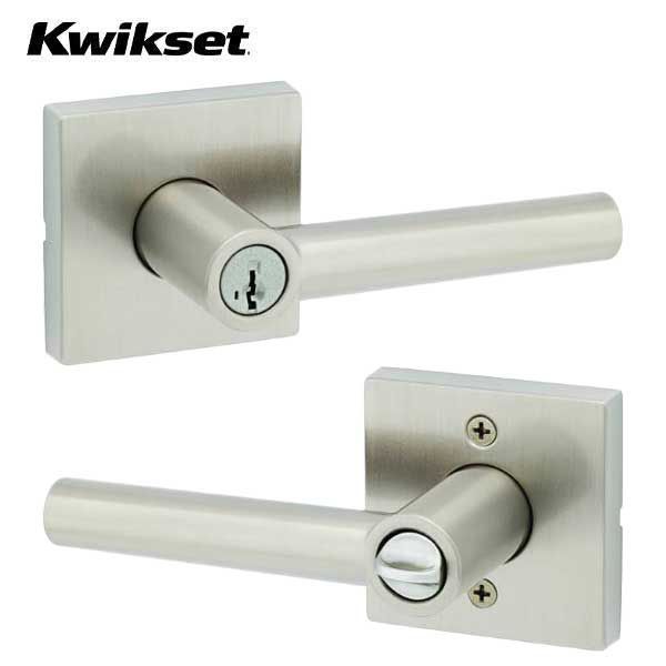 Kwikset - 740MIL - Milan Lever Set - Square Rose - 15A - Satin Nickel - Entrance - SmartKey Technology - Grade 2 - UHS Hardware