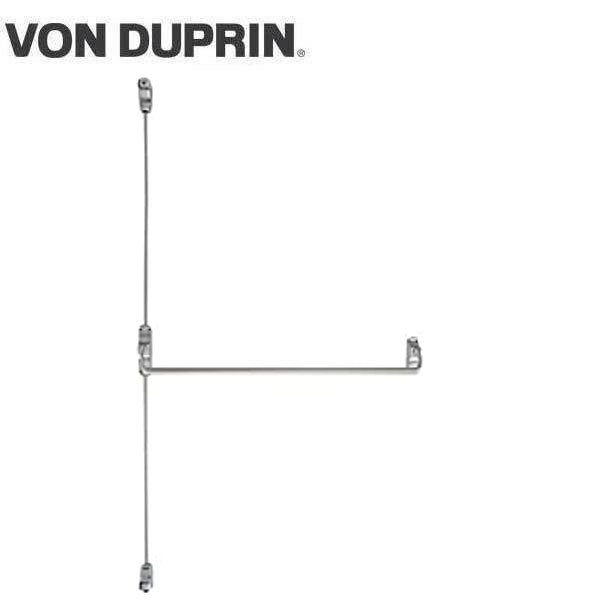 Von Duprin - 8827L - Surface Mounted Vertical Rod Exit Device - Exit Only - No Trim - Satin Chrome - 4 Foot - LHR - UHS Hardware