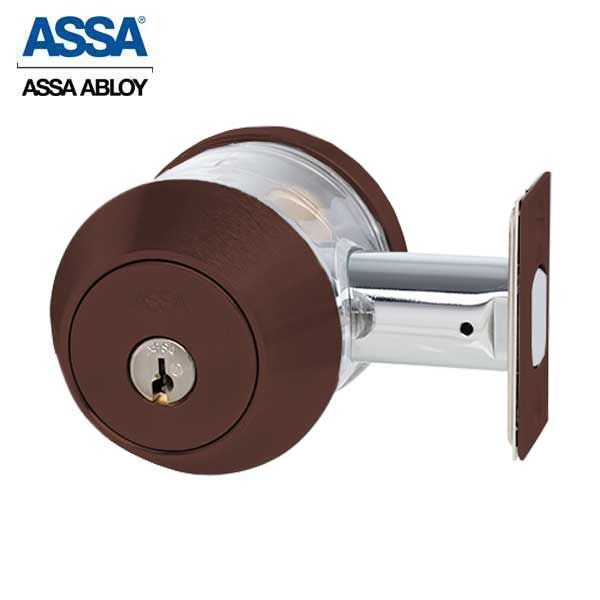 ASSA - 7000 Series - MAX+ Single Cylinder Deadbolt with Security Guard - KD - 624 - Dark Oxidized Bronze - Grade 1 - UHS Hardware