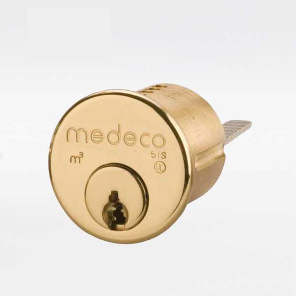 Medeco BiLevel Rim Cylinder - 05 - Bright Brass - UHS Hardware