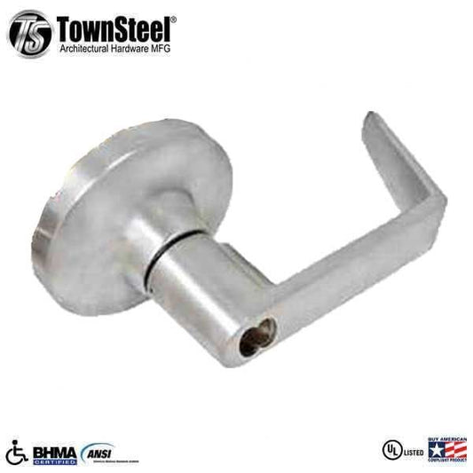 TownSteel - ED8900LS - Sectional Lever Trim - Entrance - LS Regal Lever - Non-Handed - Schlage SFIC Prepped  - Compatible with Mortise Exit Device - Satin Chrome - Grade 1 - UHS Hardware