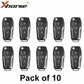 10 x Xhorse VVDI Super Remote / Ford Style / 4-Button Universal Flip Key w/ Super Chip (Pack of 10)