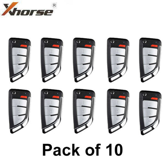 10 x Xhorse - XEKF20EN - Super Remote / Knife Type / 4-Button Universal Flip Key / VVDI Super Chip for VVDI Tools (Pack of 10)
