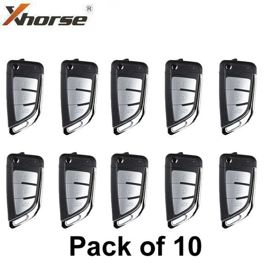 10 x Xhorse - XEKF21EN - Super Remote / Knife Type / 3-Button Universal Flip Key / VVDI Super Chip for VVDI Tools (BUNDLE OF 10)