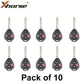 10 x Xhorse - Toyota Style / 4-Button Universal Remote Head Key for VVDI Key Tools (Wired) (Pack of 10)