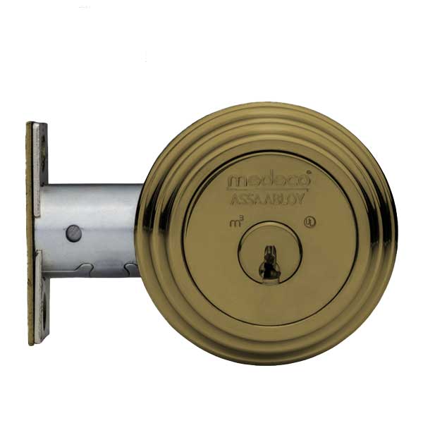 Medeco - Maxum Residential BiAxial - M3 - Single Deadbolt - 2-3-8" Backset - 09 - Antique Brass - DLT Keyway - UHS Hardware