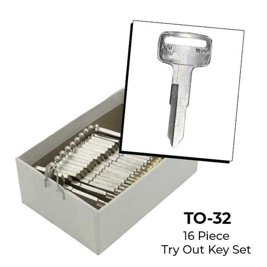 AeroLock - TO-32 - Yamaha/Suzuki 1981+ - All Locks Try-Out Key Set - YH46 - 16 Keys - UHS Hardware