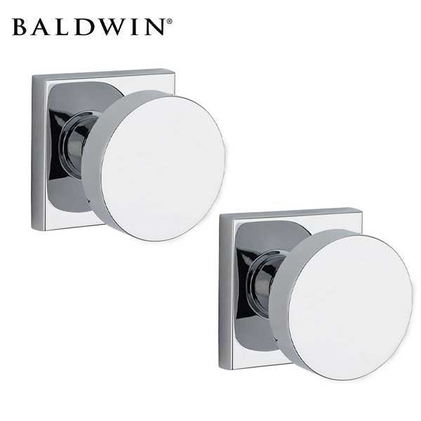 Baldwin Reserve - PS.CON.CSR - Contemporary  Knob - Square Rose - 260 - Polished Chrome - Passage - Grade 2 - UHS Hardware