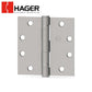Hager - ECBB 1101 - Full Mortise - 5-Knuckle - Ball Bearing - Standard Weight - 4.5" X 4.5" - Satin Stainless Steel - Optional Pin Function