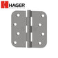 Hager - RC1842 - 5-Knuckle - Round Corner 5/8" Radius - Plain Bearing with Fasteners - 4" x 4" - Optional Finish - Optional Pin Function
